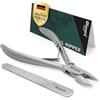 Blizzard Tronchese Unghie Piedi Professionale per Unghie Incarnite e Spesse - Tagliaunghie Podologia in Acciaio Inox - Per Anziani e Uomo - Set Pedicure con Lima - 13cm Taglio Concavo