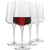 Krosno Bicchieri da Vino Rosso Set di 4, 500 ml, Collezione Infinity