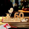 Songlypian 60 Anni Regali,Regalo di Denaro Compleanno 60 con Catena Luminosa LED,60° Compleanno Decorazione,Biglietto Auguri Compleanno 60 Anni,Libro Degli Ospiti in Legno,Regali per il 60° Compleanno Uomo Donna