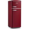 Severin Frigorifero Doppia porta Capacità 208 Litri Classe energetica E Raffreddamento Statico Cassetto Veggibox colore Vinaccia - RKG 8931 Linea Retrò