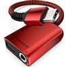Stouchi USB C a Jack da 3,5mm Adattatore per Caricabatterie, 2-in-1 USB Tipo C per Adattatore Audio per Cuffie,30W DAC AD Alta Risoluzione,Supporto Samsung Galaxy S21 S20,Pad Pro Mini6,Pixel 6a,Rosso