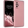 kwmobile Custodia Compatibile con Xiaomi Redmi Note 10 Pro Cover - Back Case Morbida - Protezione in Silicone TPU Effetto Metallizzato oro rosa metallizzato