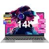NOTODD PC Portatile Win11 Computer Portatile Notebook 14 Pollici 6GB 256GB Estensioni SSD 1TB, Laptop Celeron N4020 fino a 2.8GHz, 5000mAh 2.4/5G WiFi 1080FHD BT4.2 USB3.0 Tastiera Italiana Membrana-Argenteo