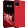 kwmobile Custodia Compatibile con Samsung Galaxy A12 Cover - Back Case Morbida - Protezione in Silicone TPU Effetto Metallizzato rosso scuro metallizzato