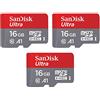 SanDisk Ultra Scheda di Memoria MicroSDHC + App Memory Zone, con Prestazioni App A1 Fino a 98 MB/Sec, UHS-I, Classe 10, U1, Confezione da 3, Triple Pack, 16GB