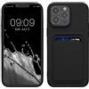kwmobile Custodia Compatibile con iPhone 15 Pro Max Cover - Back Case Cellulare con Slot Porta Carte - Morbida in Silicone TPU nero