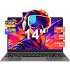 NOTODD PC Portatile Win11 Computer Portatile Notebook 14 Pollici 6GB 256GB Estensioni SSD 1TB, Laptop Celeron N4020 fino a 2.8GHz, 5000mAh 5G WiFi 1080FHD BT4.2 USB3.0 Tastiera Italiana Membrana-Grigio