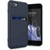 kwmobile Custodia Compatibile con Apple iPhone SE (2020/2022) / 8/7 Cover - Back Case Cellulare con Slot Porta Carte - Morbida in Silicone TPU blu scuro