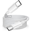 Poutek Cavo USB C a USB C 3 Metri, 100W Cavo USB Type-C per iPhone 16 15 Pro Max/16/15/16 15 Plus/15 16 Pro,Macbook,iPad Pro/Air, Cavo Type C to Type C cavo Ricarica USB C Cavetto Ricarica Rapida Cavo Tipo C