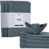 JEMIDI Set da 12 Tovaglioli Cotone Blu - Tessuto Certificato Oeko-Tex - in Stoffa Effetto Lino - per Tovaglia Pasquale Natalizia - Centrini Moderni per Mobili Camera da Letto