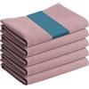 JEMIDI Strofinacci da Cucina in 100% Cotone - Set da 5 Canovacci 50 x 70 cm - Asciugapiatti Versatili - Asciugatura Rapida delle Stoviglie - Lavabili in Lavatrice - Rosa