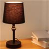 Navaris Abat Jour da Comodino Vintage E27 - Lampada Camera da Letto - Lampade da Tavolo Moderne - con Paralume Nero in Tessuto e Base in Metallo - Filo Extra Lungo 1,8 m