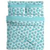 MAXIME MAISON - Completo Lenzuola Matrimoniali Cotone Stampate, Set Lenzuola Letto Matrimoniale con Federe, Lenzuolo in Cotone Anallergico, Biancheria da Letto Made in Italy (Anemona Azzurro)