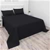 NARCISO - Trapuntino Singolo Tinta Unita Ideale per la Mezza Stagione, Copriletto Singolo Leggero 170x270cm, Disponibile in Varie Colorazioni Uniche, Prodotto in Italia (Nero)