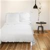 JEMIDI Set Copripiumino con Federe - 220 x 240 cm Copripiumini - Set Biancheria da Letto Matrimoniale - Sacco Copripiumino Vintage con Federa Cuscino - Bianco