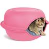 Record - Cuccia per Gatti di Peluche con Cuscino Elegante, Richiudibile e Confortevole. Angolo Relax per il micio comodo e sicuro | Rosa, 44 x 44 x 25 cm