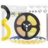 FCOB COB Striscia LED Bianco caldo 2700K 5M 12V 480LEDs/m Flessibile CRI90+ | 8mm Alta densità uniforme Dimmerabile Strisce LED per decorazioni DIY(alimentatore controllo non inclusi)
