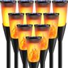 FIFlying Lampade Solari da Giardino, 10 Pezzi 12 LED Fiamma Luci Solari Esterno IP65 Impermeabile, 2 Modalità Solare Torcia Luce con Effetto Fiamma per Giardino, Cortile, Vialetto, Prato, Patio