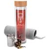 Navaris Bottiglia Termica Acqua Detox 450ml - Borraccia in Vetro con Filtro - Termos tè infusi Tisane - Coperchio bambù e Custodia - Viaggio