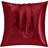 Vielit Set di 2 Federe Raso 60x60cm, Design con Chiusura Cerniera, Morbido come una Federe Seta Cuscino, Federe Cuscini 60x60 Rosso