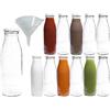 Viva Haushaltswaren - Bottiglie di Vetro/Latte Biberon da 250 ML con Tappo a Vite - argentate e Imbuto, Vetro, Coperchio Bianco, 12 x 500ml
