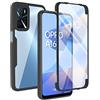 PEIYE Cover per Oppo A16 / Oppo A54s / Oppo A16s, [ Pellicola Protettiva Integrata ], Trasparente 360 Gradi Custodia con TPU Silicone Bumper e PC Retro -Nero
