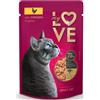 MY LOVE GATTI bocconcini con POLLO in salsa (75% carne) Cartone Multipack 24 buste da 85gr