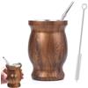 SVUPUE Yerba Mate Cup, 230ML Tazze Mate, Zucca Bombilla Yerba Mate, Set di tazze Mate in acciaio inossidabile, con Cannuccia e Scovolino, per Cucine, Ristoranti, Caffè, Finitura in legno