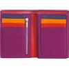 DUDU Portafoglio da uomo a libro RFID in pelle multicolore con lampo Fucsia
