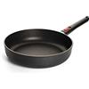 Woll Eco Lite - Padella a bordo alto, induttiva, diametro 28 cm, altezza 7 cm, con manico rimovibile, adatta per tutti i piani cottura, 100% ghisa riciclata, resistente al forno, colore: nero