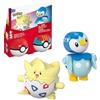 Mega Brands MEGA Pokémon - 2 Poké Balls con Togepi e Piplup, set da costruire con 41 pezzi, include le action figures dei due personaggi Pokémon, giocattolo per bambini, 6+ anni, JCT44