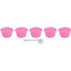 Qukaim Capsule Cup 5 pz 50 ml Capsule di caffè riutilizzabili tazza filtro caffè con cucchiaio per macchina da caffè Dolce Gusto Rosa