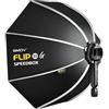 SMDV Speedbox Flip32G si apre in 1 click per speedlite e flash compatti (senza adattatore)