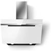 Elica Cappa aspirante a parete MAJESTIC @ WH/A/90 PRF0124236B finitura vetro bianco/inox da 90 cm