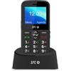 SPC Fortune 2 - Telefono cellulare con tasti e numeri grandi per anziani, pulsante SOS, campanello e notifiche intelligenti, volume extra alto, dock di ricarica USB-C, senza caricabatterie, nero