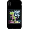 Retro Dino Vibes & Funny Science Apparel Funny T-Rex Can't Clap - Divertente Disco Dinosaur Citazione Custodia per iPhone XS Max