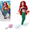 Disney Store Bambola Ufficiale Classica Ariel, La Sirenetta, 29 cm, Include Spazzola con Dettagli modellati, posizionabile, Principessa Subacquea in Abito Scintillante, per Bimbi dai 3 Anni in su
