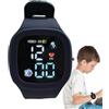 Generico Smartwatch Digitale Per Bambini - Smartwatch In Silicone Per Bambini | Orologi Digitali Per Bambini Con Display LED Multifunzionale Che Si Illuminano Al Buio Per Bambini Dai 3 Ai 10 Anni (blu Scuro)