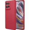 HAOYE Cover per Motorola Moto Edge 50 Neo, Custodia Protettiva Antigraffio Silicone Morbida TPU Ultra Sottile ma Resistente Case con Fodera in Tessuto. Rosso
