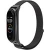 MAXY CINTURINO NYLON CON CASSA SILICONE WATCH BAND PER XIAOMI MI BAND 5 - 6 - 7 BLACK
