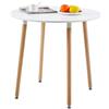 H.J WeDoo Tavolo da Pranzo Rotondo Bianco, Tavolo da Cucina in Stile Scandinavo con 4 Gambe in Legno di faggio, Stile Nordico, 80 x 75 cm