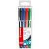 STABILO SENSOR M - Fineliner con punta ammortizzata - Tratto Fine (0,3 mm) - Astuccio da 4 - Nero/Blu/Rosso/Verde