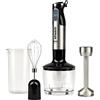 G3 Ferrari G20143 Antelao Kit Mixer ad immersione 3 in 1 Mixer, Sbattitore, Tritatutto, Motore DC, 1000 Watt DC, 8 Velocità, Funzione Turbo, 4 Lame INOX, Nero