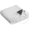 Navaris Coperta Termica Matrimoniale 180x130cm - Termocoperta Elettrica 9 Livelli Riscaldamento - Scaldaletto Spegnimento Automatico - Peluche Grigio
