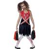 Smiffys Costume Zombie Cheerleader, Rosso e Nero, comprende Abito Insanguinato e Pompon Halloween