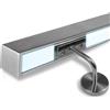 Inoxlm S.r.l. Corrimano in acciaio inox con LED luce fredda 6000K, modello QUADRO.