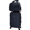 Camomilla Milano Set 2 pz Valigeria, Trolley (40 lt.) + Vanity Case (15 lt.), Materiale Rigido, Ruote Pivotanti, Colore Blu Notte