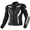 SHIMA CHASE Giacca Moto Uomo -Sportiva Giubbotto moto uomo in pelle estiva ventilato con cursori di spalla, protezioni protezioni per schiena, spalle e gomiti (Bianco, 54)