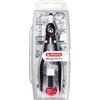 Herlitz Compasso di Precisione Mypen Balaustrone, Regolazione Tramite Rotella Centrale, 2 Mine e 1 Punta di Ricambio, Astuccio, Nero / Grigio
