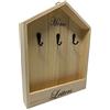 Vetrine inrete Vetrineinrete® Cassetta portachiavi a forma di casa in legno 3 ganci appendichiavi da parete bacheca per chiavi da decorare con decoupage ingresso 07078 A68